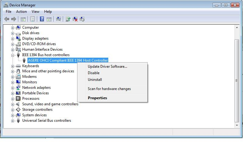 ieee 1394 legacy driver download