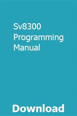 nec sv8300 programming manual